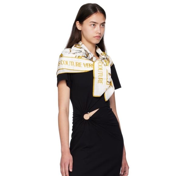 Versace Jeans Couture Barocco Large Silk Foulard Scarf - Picture 3 of 4